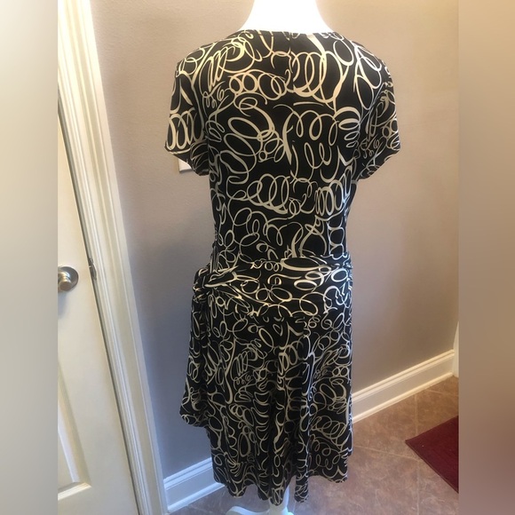 Faux Wrap Black Dress from AGB Dress Size 14 Made in USA - Picture 3 of 8